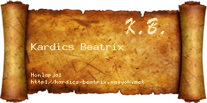 Kardics Beatrix névjegykártya