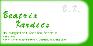 beatrix kardics business card